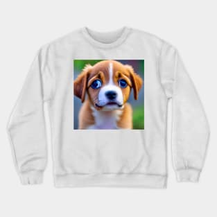 Cute Puppy Dog Big Eyes Crewneck Sweatshirt